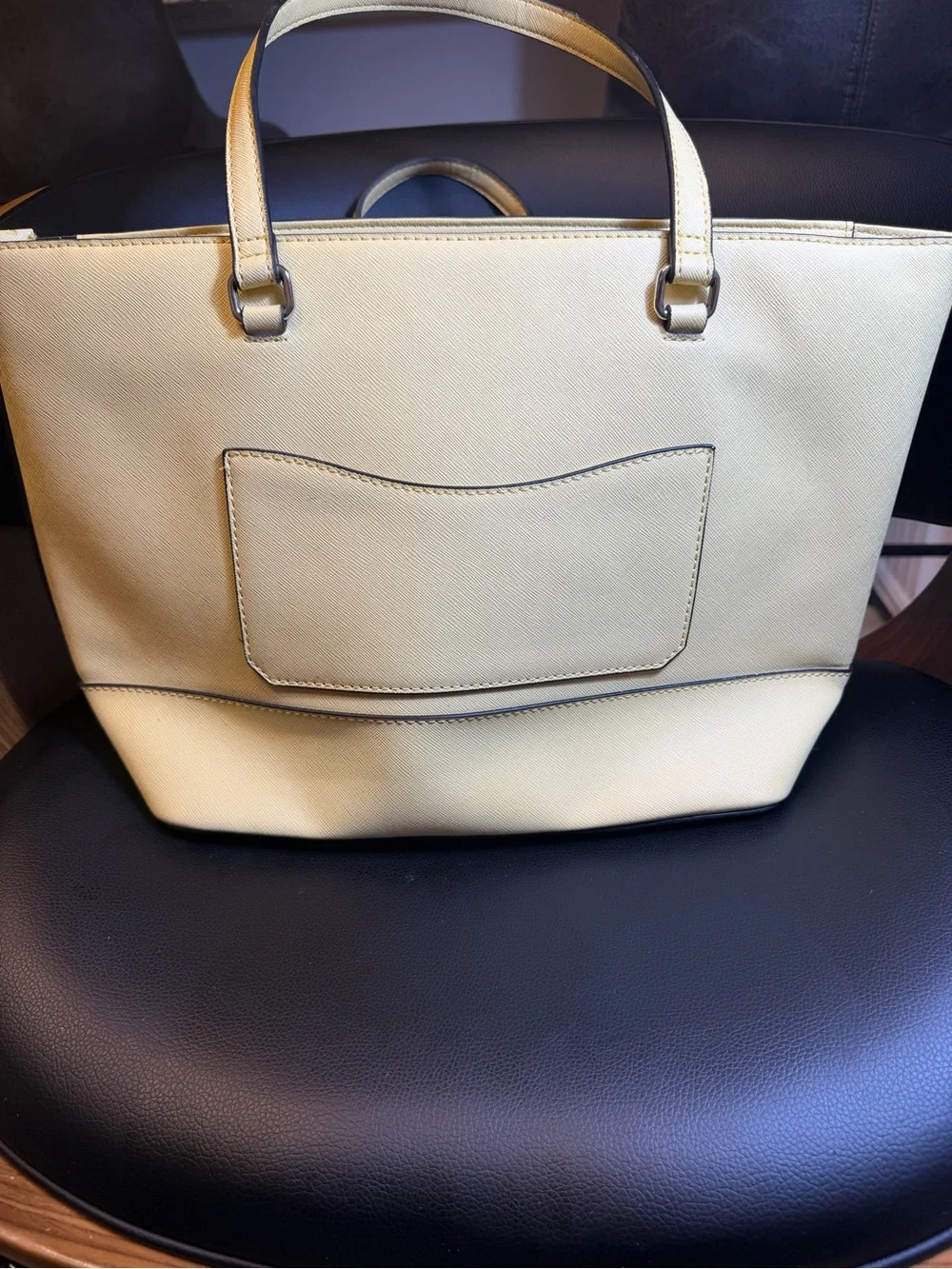 GUESS Los Angeles Yellow Tote with Gold Accent Charm